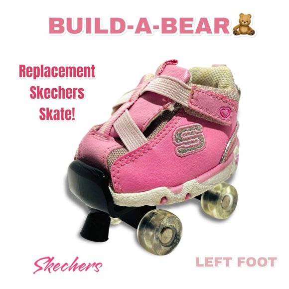 Build A Bear Replacement Left Pink w/Glitter Skechers Shoe With Roller Skate. - Picture 1 of 6